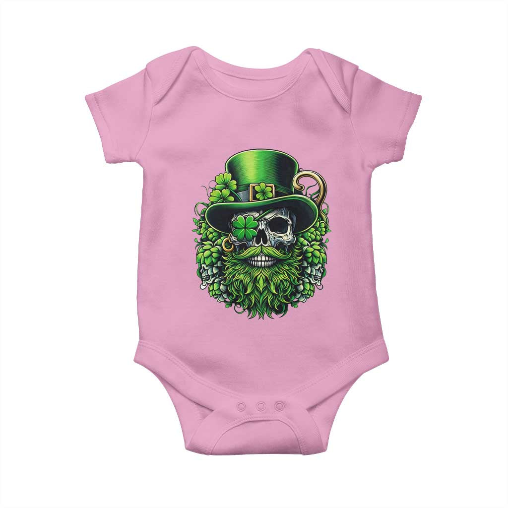 Irish Leprechaun Skull Baby Onesie St Patricks Day Party Gift TS12 Light Pink Print Your Wear