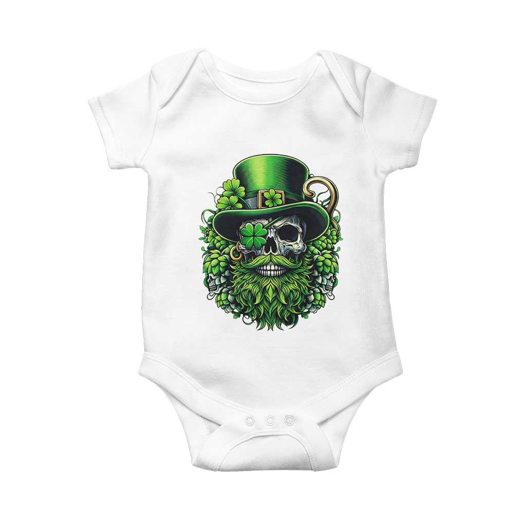 Irish Leprechaun Skull Baby Onesie St Patricks Day Party Gift TS12 White Print Your Wear