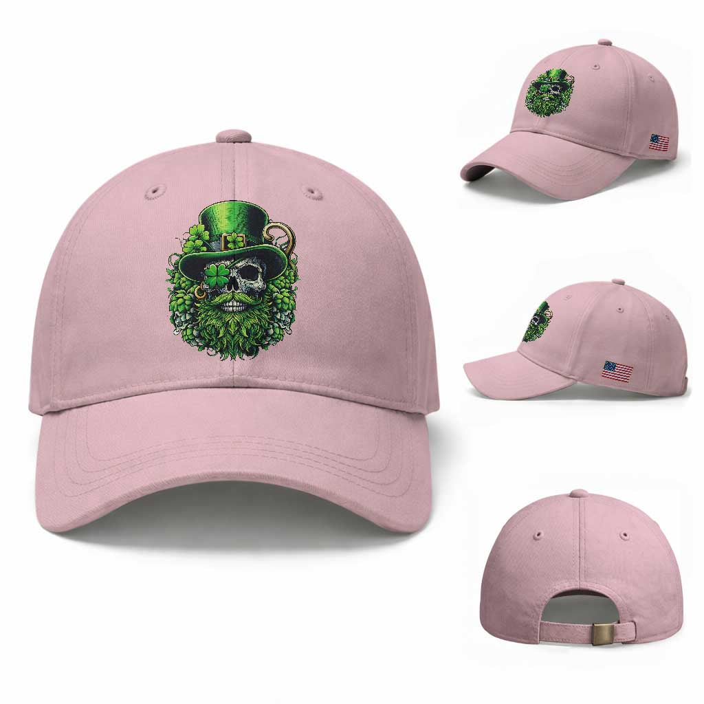 Irish Leprechaun Skull Baseball Cap St Patricks Day Party Gift TS12 Baseball Cap Universal Fit Light Pink Print Your Wear