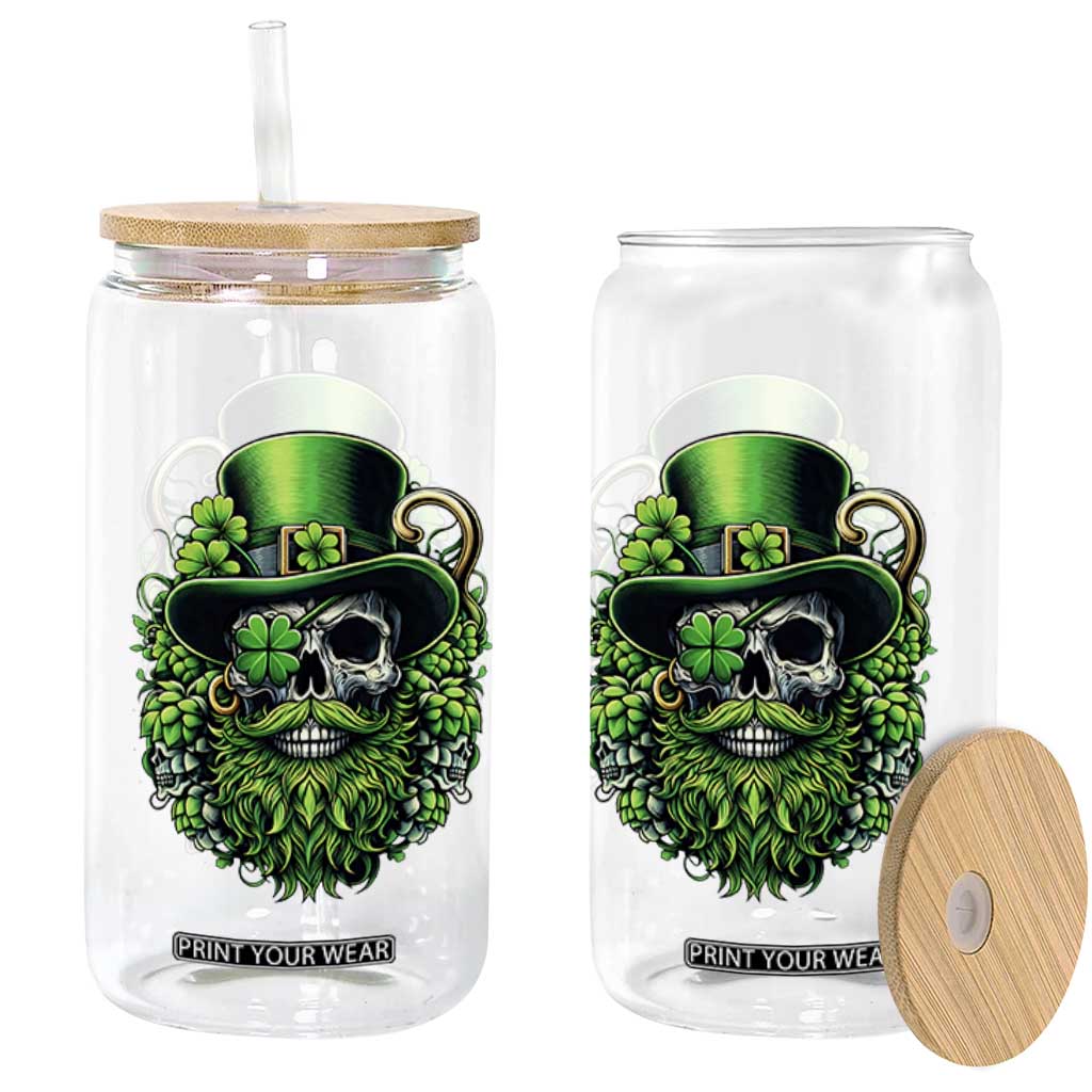 Irish Leprechaun Skull Glass Can St Patricks Day Party Gift TS12 Print Your Wear