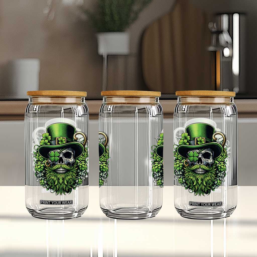 Irish Leprechaun Skull Glass Can St Patricks Day Party Gift TS12 Print Your Wear