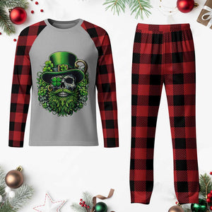 Irish Leprechaun Skull Plaid Pajama Set St Patricks Day Party Gift TS12 Buffalo Plaid Print Your Wear