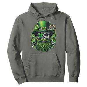 Irish Leprechaun Skull Hoodie St Patricks Day Party Gift TS12 Military Green Print Your Wear