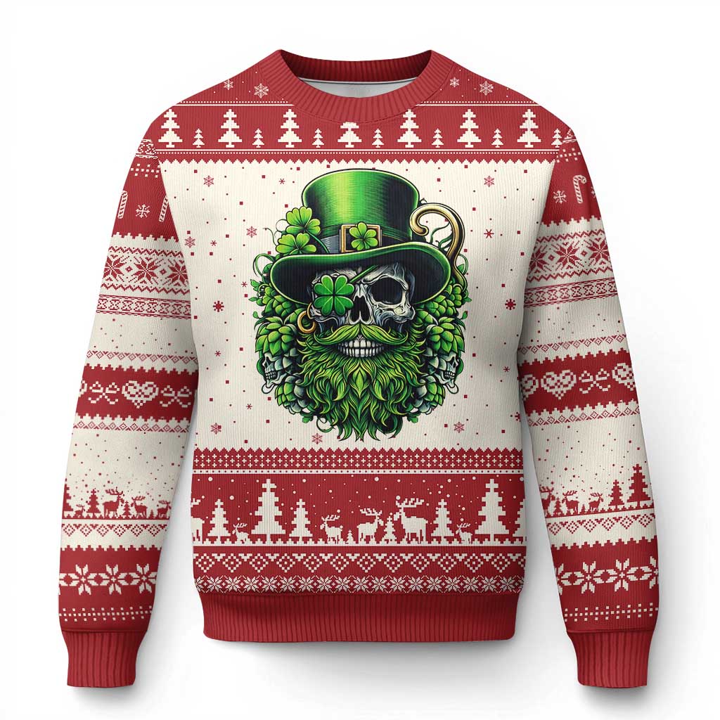 Irish Leprechaun Skull Ugly Christmas Sweater St Patricks Day Party Gift