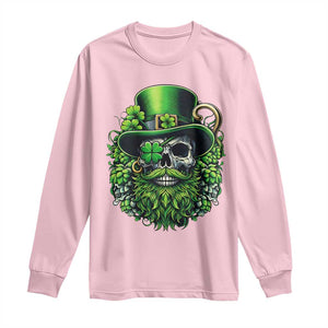 Irish Leprechaun Skull Long Sleeve Shirt St Patricks Day Party Gift TS12 Light Pink Print Your Wear