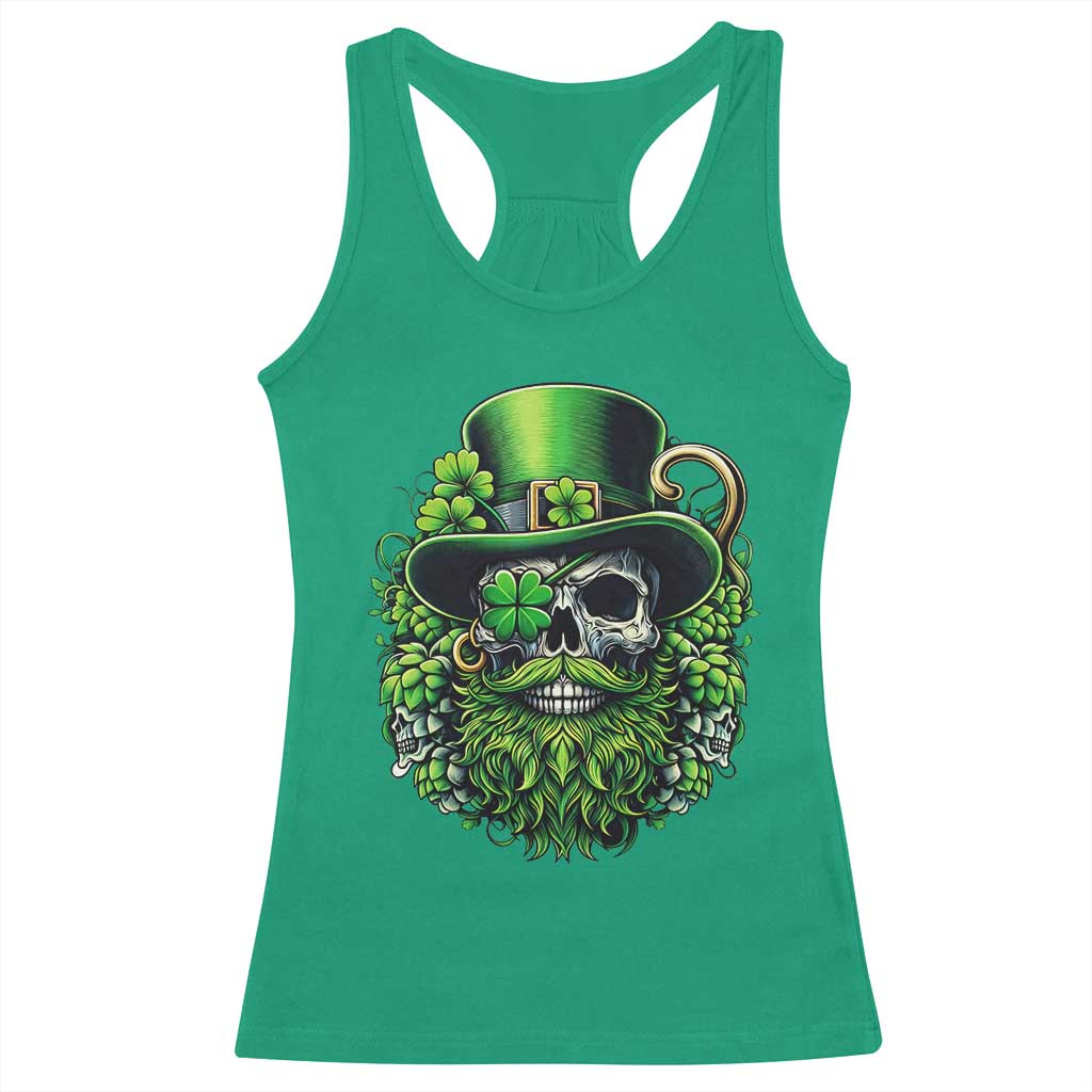 Irish Leprechaun Skull Racerback Tank Top St Patricks Day Party Gift TS12 Irish Green Print Your Wear