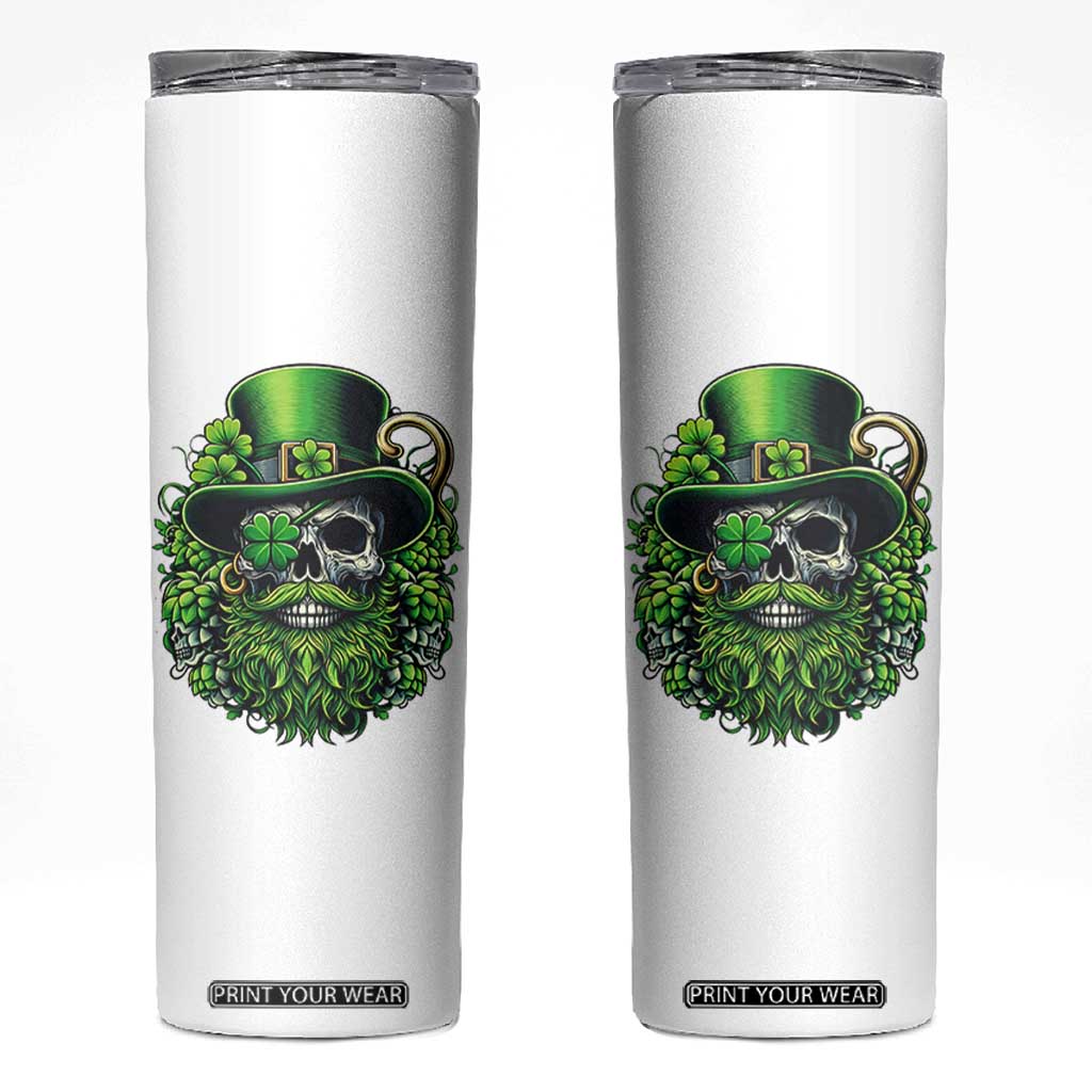 Irish Leprechaun Skull Skinny Tumbler St Patricks Day Party Gift TS12 White Print Your Wear