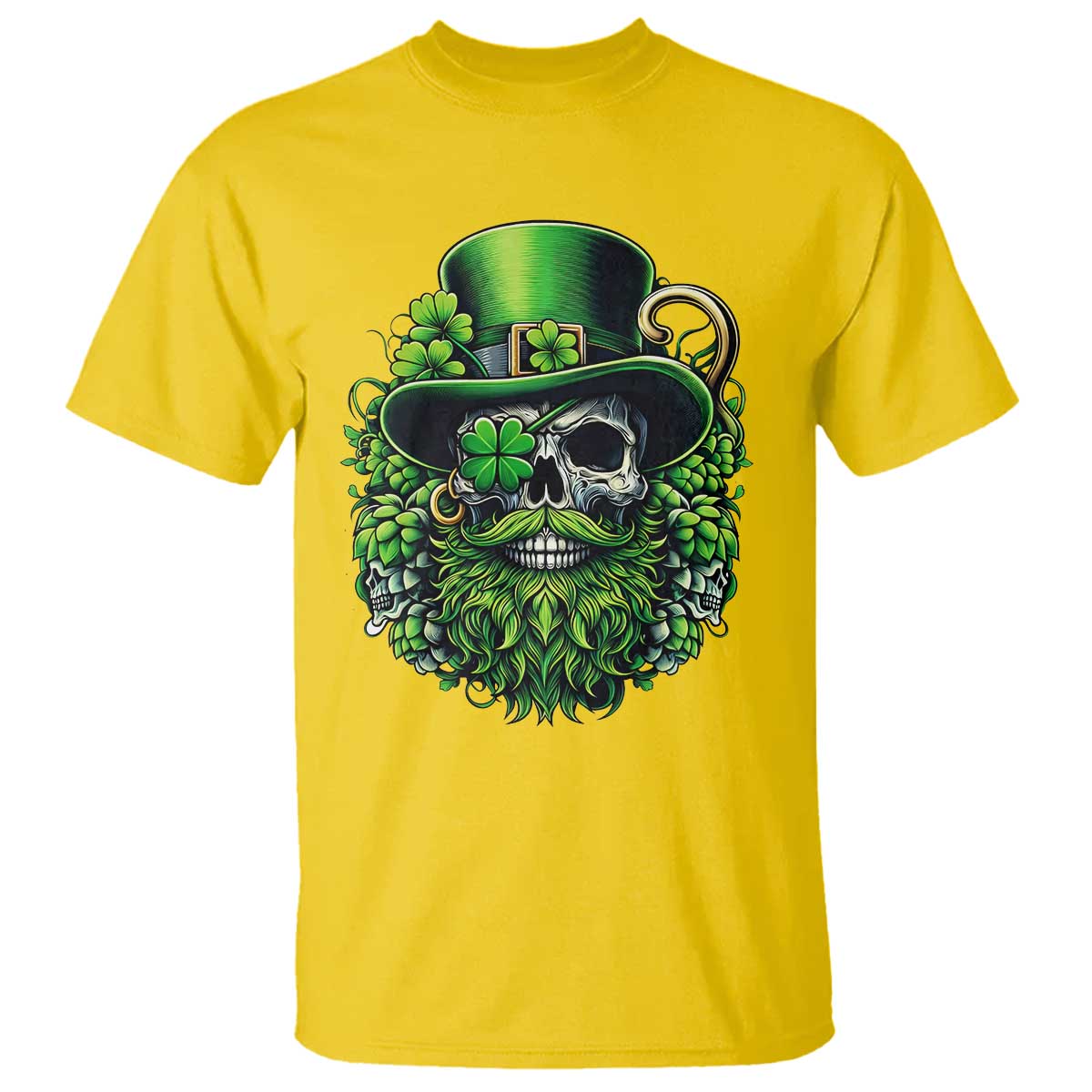 Irish Leprechaun Skull T Shirt St Patricks Day Party Gift TS12 Daisy Print Your Wear