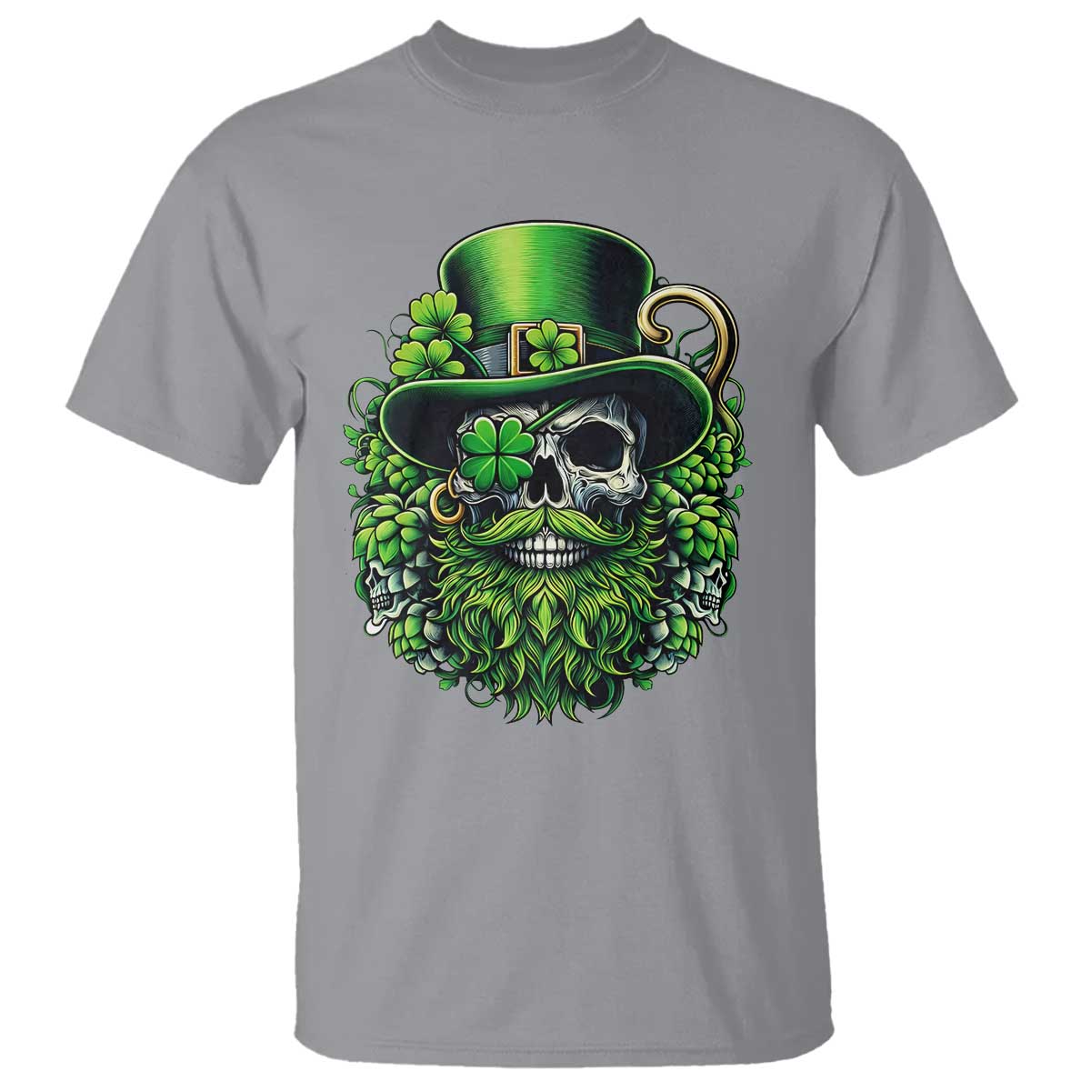 Irish Leprechaun Skull T Shirt St Patricks Day Party Gift