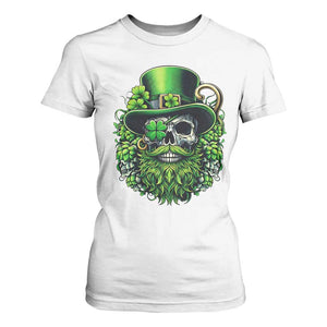Irish Leprechaun Skull T Shirt For Women St Patricks Day Party Gift TS12 White Print Your Wear