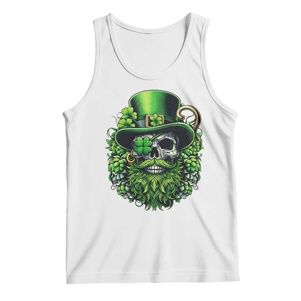 Irish Leprechaun Skull Tank Top St Patricks Day Party Gift TS12 White Print Your Wear