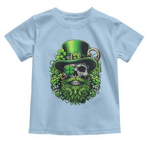 Irish Leprechaun Skull Toddler T Shirt St Patricks Day Party Gift TS12 Light Blue Print Your Wear
