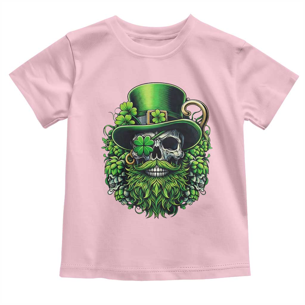 Irish Leprechaun Skull Toddler T Shirt St Patricks Day Party Gift TS12 Light Pink Print Your Wear