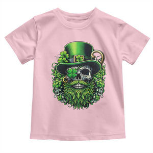 Irish Leprechaun Skull Toddler T Shirt St Patricks Day Party Gift TS12 Light Pink Print Your Wear