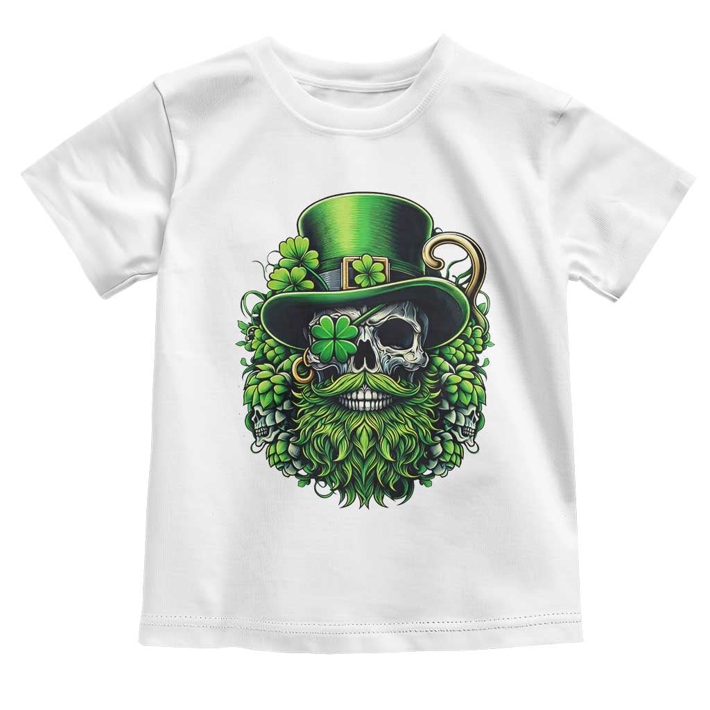 Irish Leprechaun Skull Toddler T Shirt St Patricks Day Party Gift TS12 White Print Your Wear
