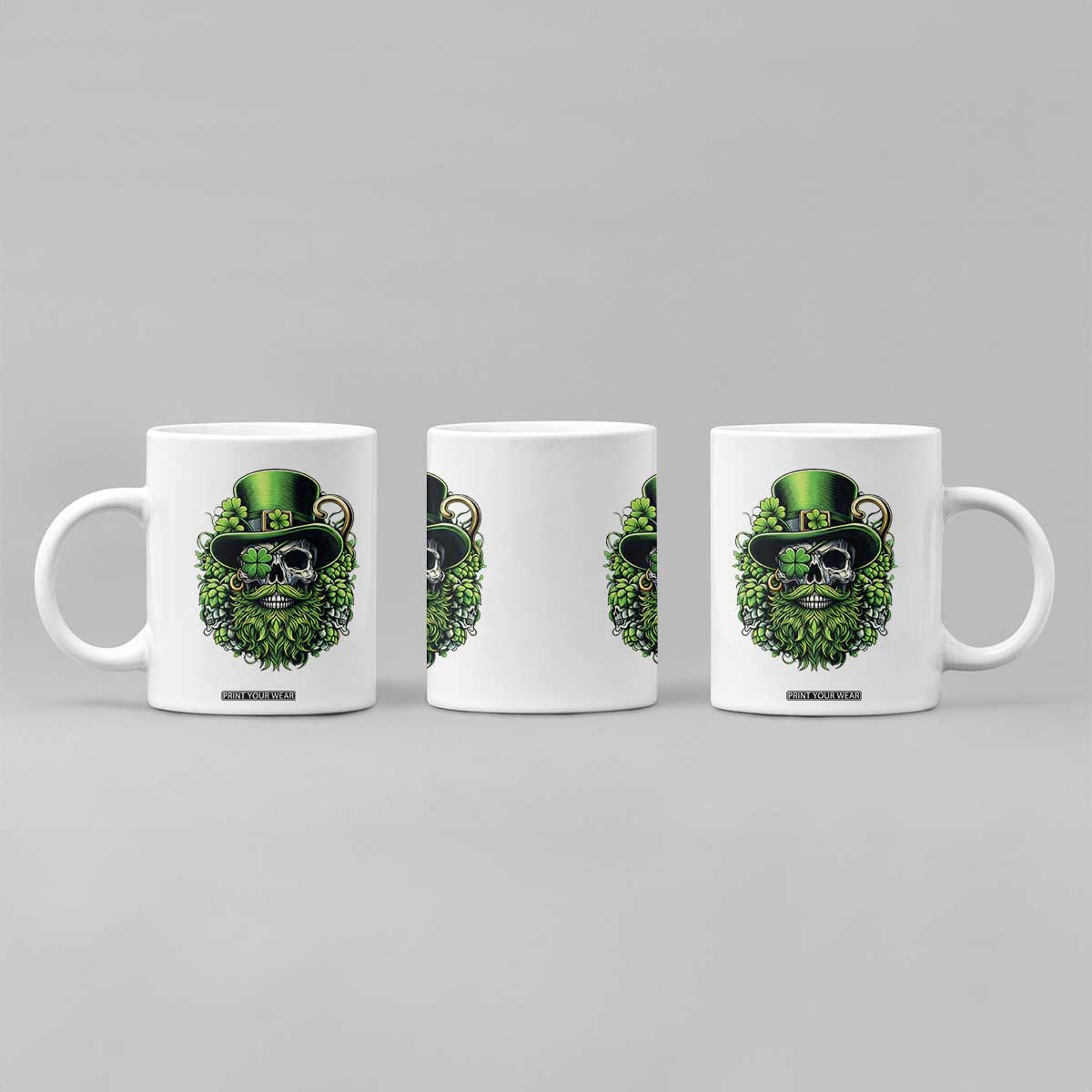 Irish Leprechaun Skull Coffee Mug St Patricks Day Party Gift TS12 Print Your Wear