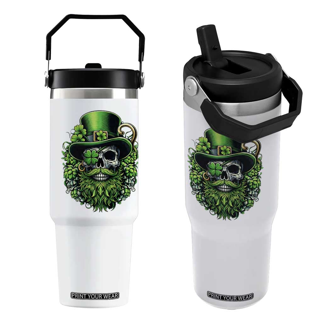 Irish Leprechaun Skull Flip Straw Tumbler St Patricks Day Party Gift TS12 One Size: 30 oz White Print Your Wear