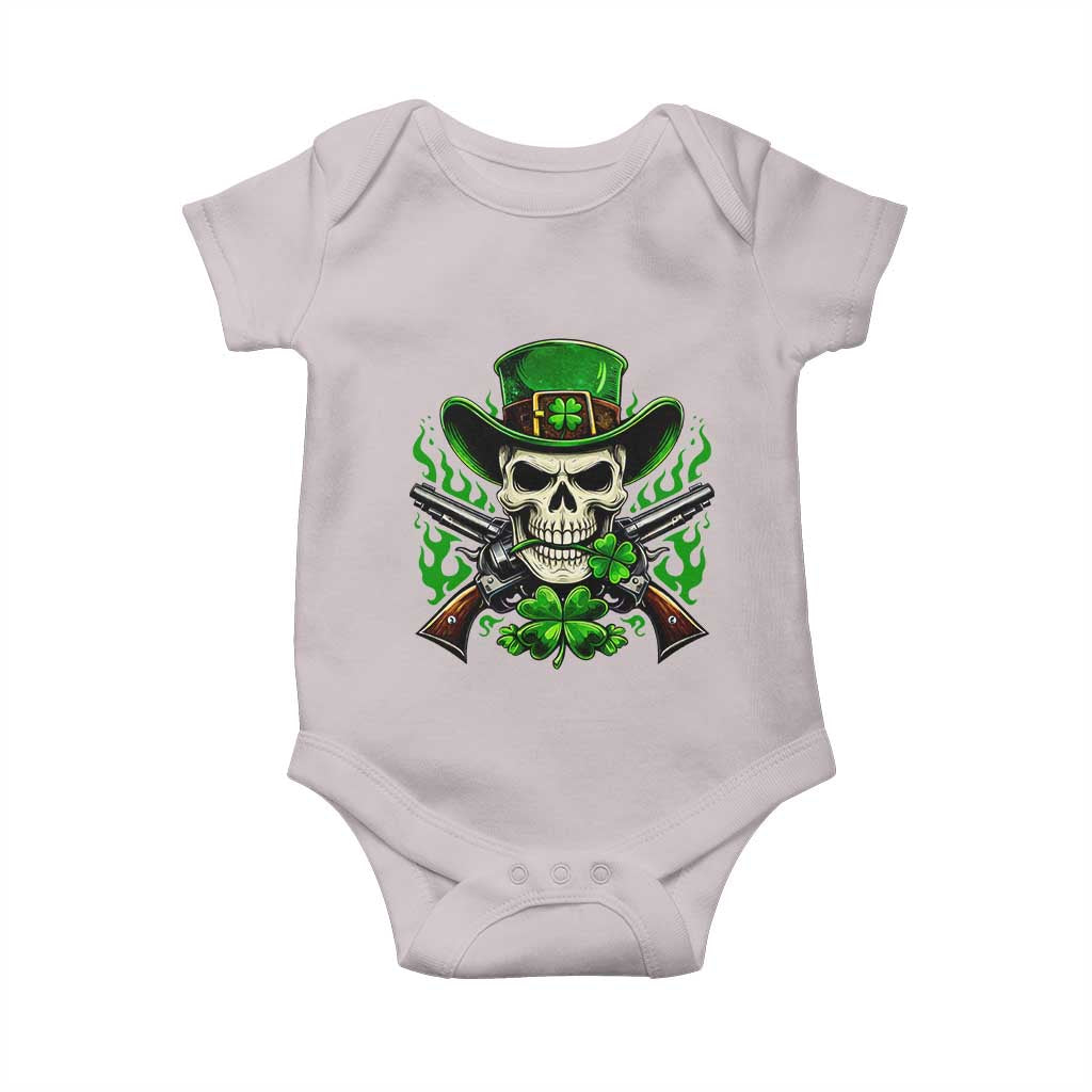 Irish Cowboy Skeleton Baby Onesie St Patricks Day Party Gift TS12 Ice Gray Print Your Wear