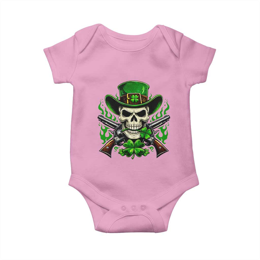 Irish Cowboy Skeleton Baby Onesie St Patricks Day Party Gift TS12 Light Pink Print Your Wear