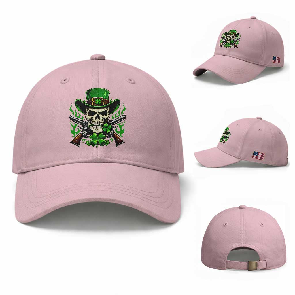 Irish Cowboy Skeleton Baseball Cap St Patricks Day Party Gift TS12 Baseball Cap Universal Fit Light Pink Print Your Wear