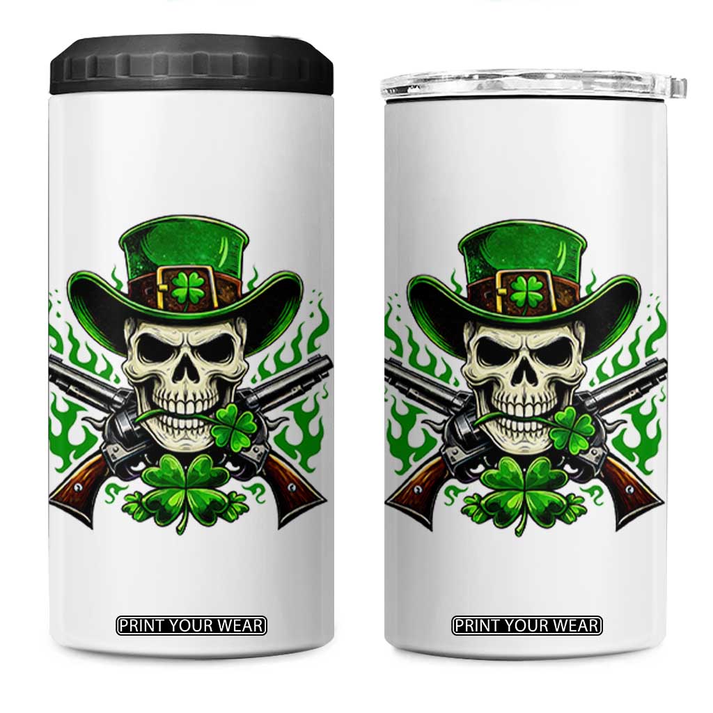 Irish Cowboy Skeleton 4 in 1 Can Cooler Tumbler St Patricks Day Party Gift TS12 One Size: 16 oz White Print Your Wear