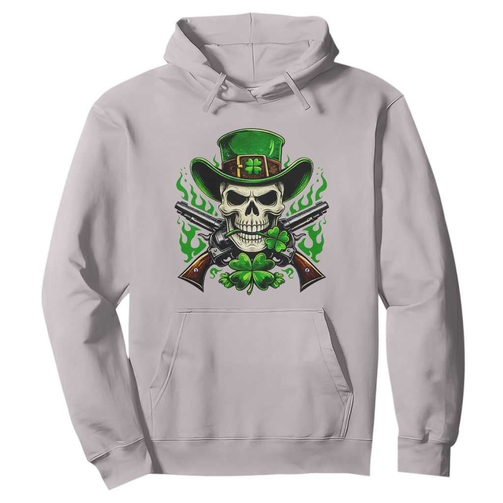 Irish Cowboy Skeleton Hoodie St Patricks Day Party Gift TS12 Ice Gray Print Your Wear