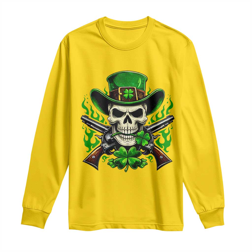 Irish Cowboy Skeleton Long Sleeve Shirt St Patricks Day Party Gift TS12 Daisy Print Your Wear