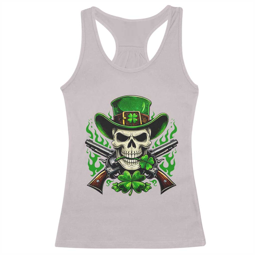 Irish Cowboy Skeleton Racerback Tank Top St Patricks Day Party Gift TS12 Ice Gray Print Your Wear
