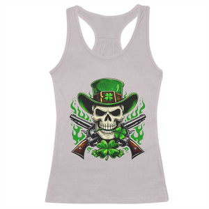 Irish Cowboy Skeleton Racerback Tank Top St Patricks Day Party Gift TS12 Ice Gray Print Your Wear
