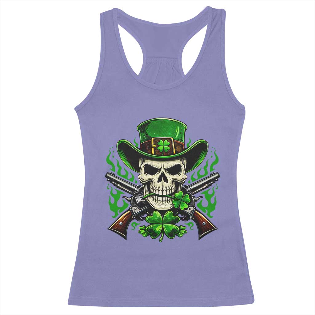 Irish Cowboy Skeleton Racerback Tank Top St Patricks Day Party Gift TS12 Violet Print Your Wear