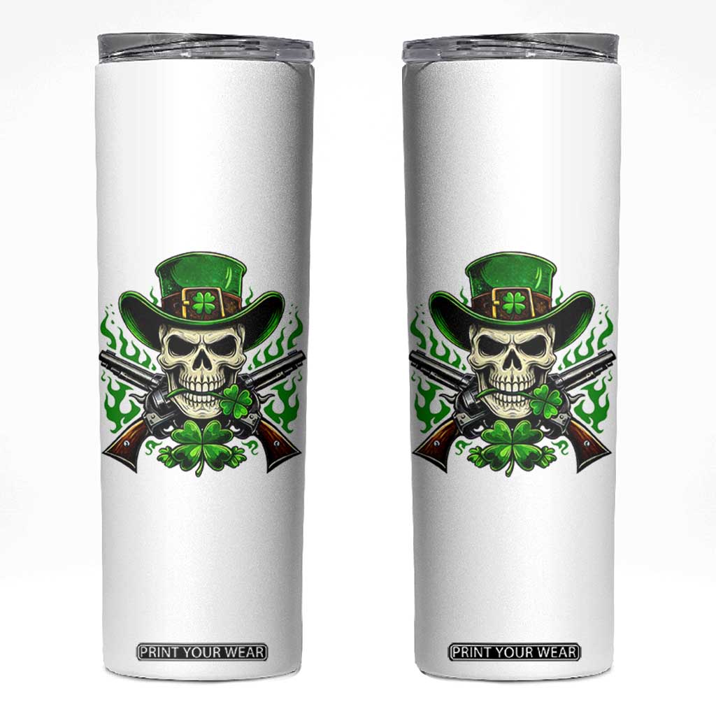 Irish Cowboy Skeleton Skinny Tumbler St Patricks Day Party Gift TS12 White Print Your Wear