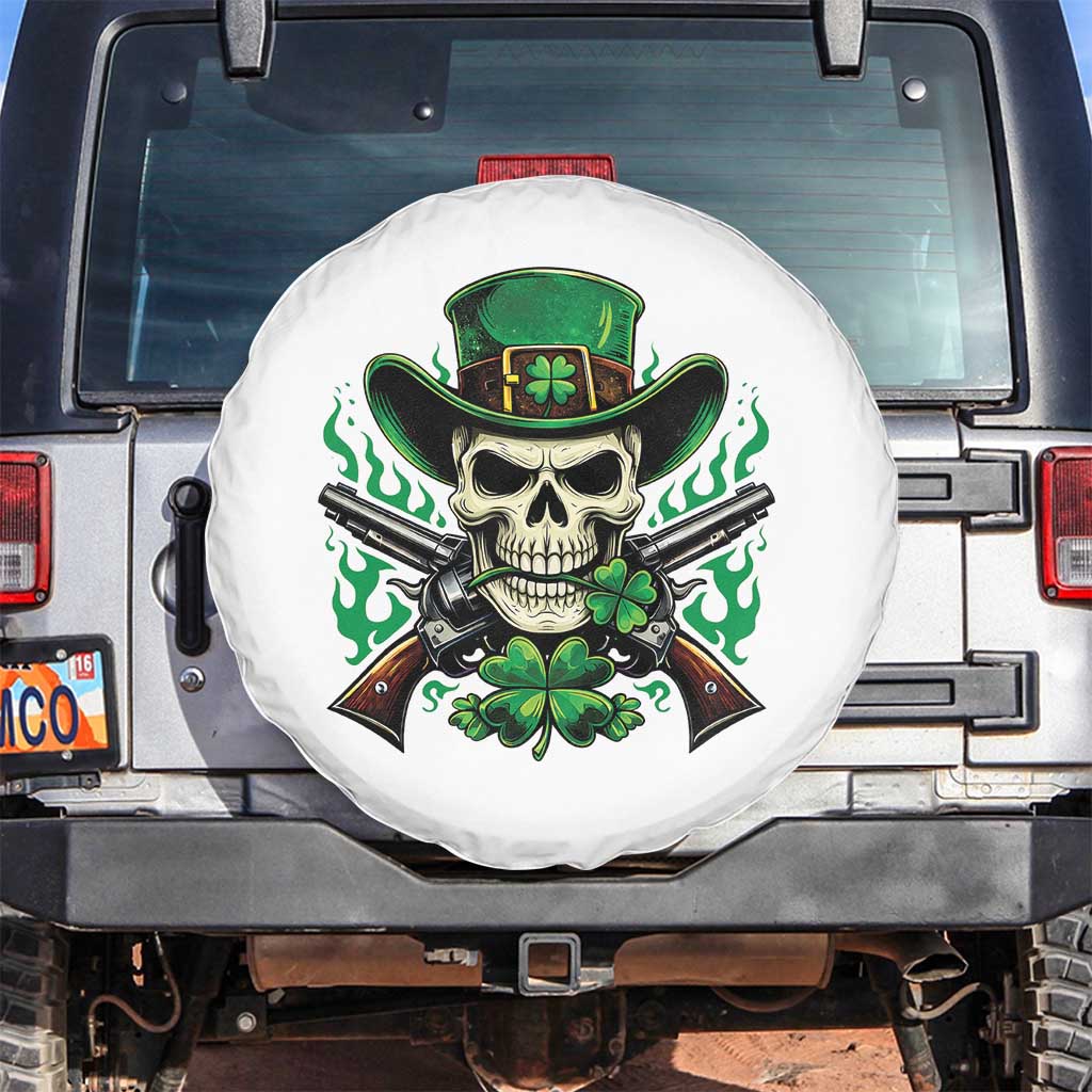 Irish Cowboy Skeleton Spare Tire Cover St Patricks Day Party Gift TS12 No hole Black Print Your Wear