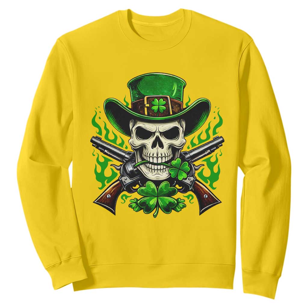 Irish Cowboy Skeleton Sweatshirt St Patricks Day Party Gift TS12 Daisy Print Your Wear