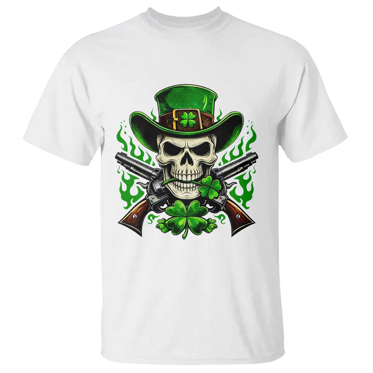 Irish Cowboy Skeleton T Shirt St Patricks Day Party Gift