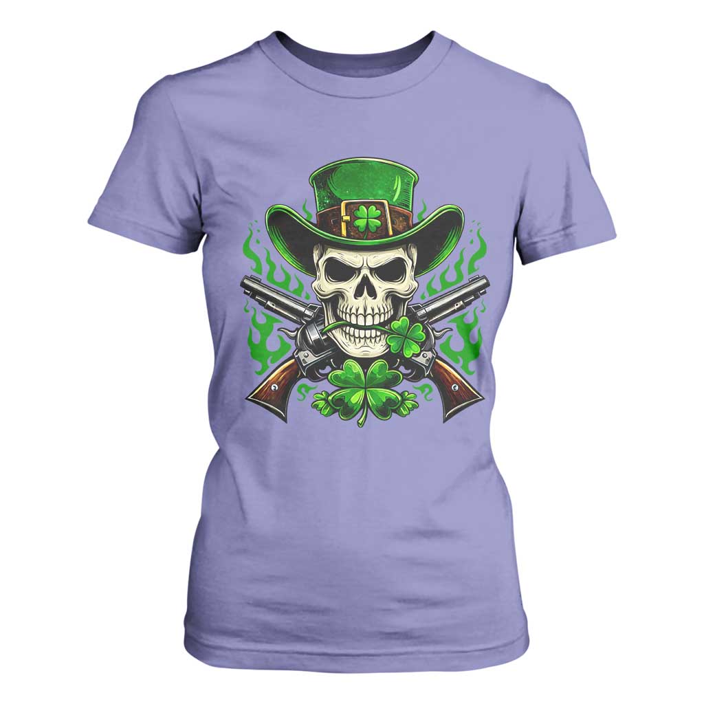 Irish Cowboy Skeleton T Shirt For Women St Patricks Day Party Gift TS12 Violet Print Your Wear