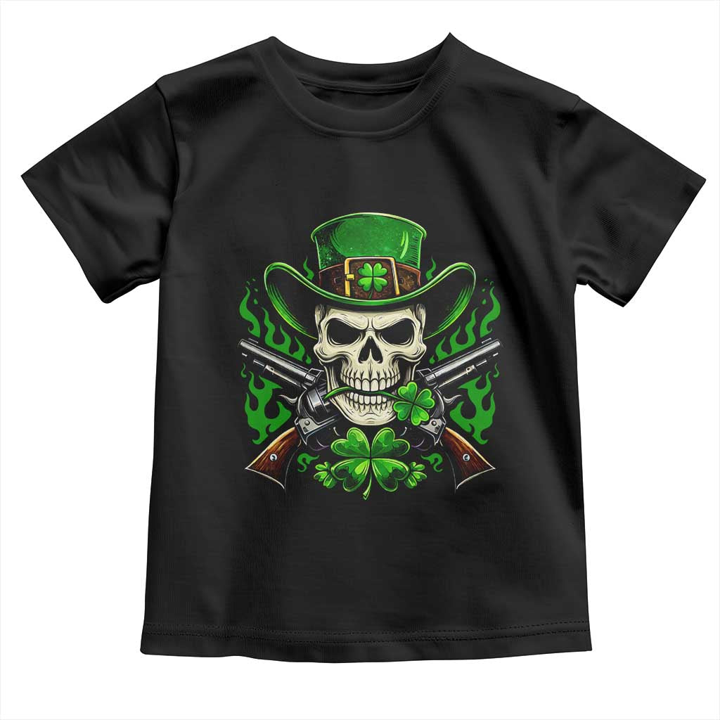 Irish Cowboy Skeleton Toddler T Shirt St Patricks Day Party Gift TS12 Black Print Your Wear