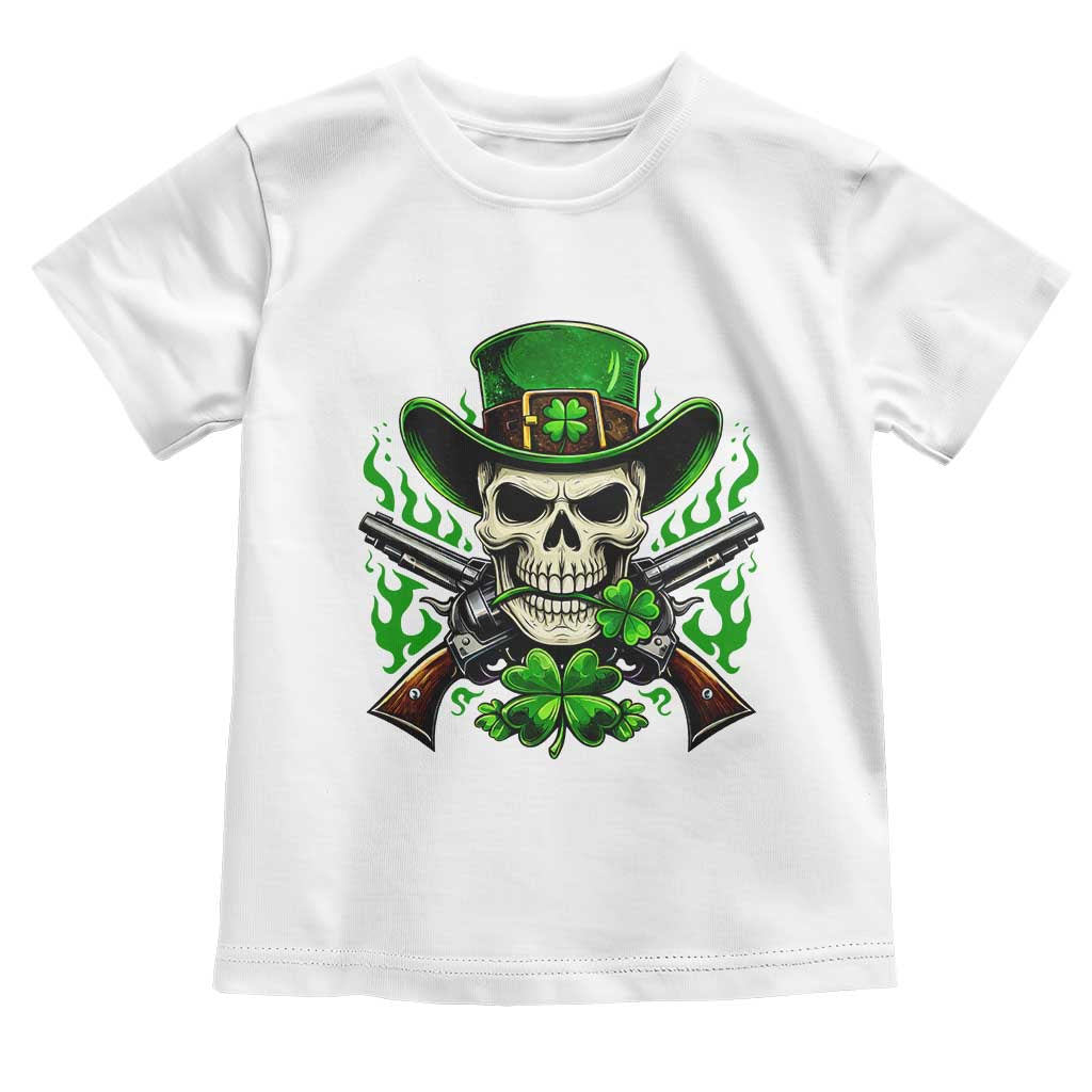 Irish Cowboy Skeleton Toddler T Shirt St Patricks Day Party Gift TS12 White Print Your Wear