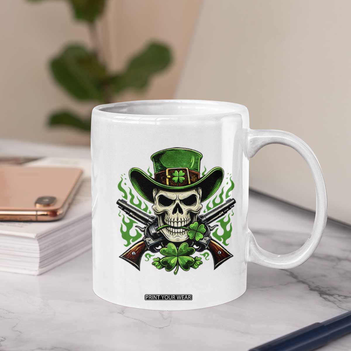 Irish Cowboy Skeleton Coffee Mug St Patricks Day Party Gift TS12 Print Your Wear