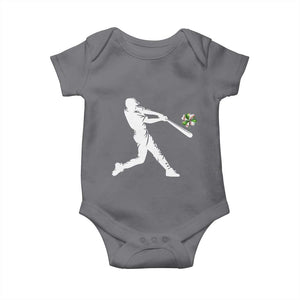 St Patricks Day Baseball Batter Baby Onesie Irish Sports Gift TS12 Charcoal Print Your Wear