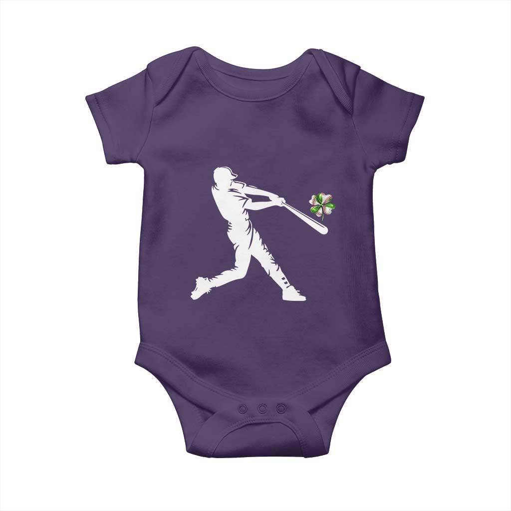 St Patricks Day Baseball Batter Baby Onesie Irish Sports Gift TS12 Purple Print Your Wear