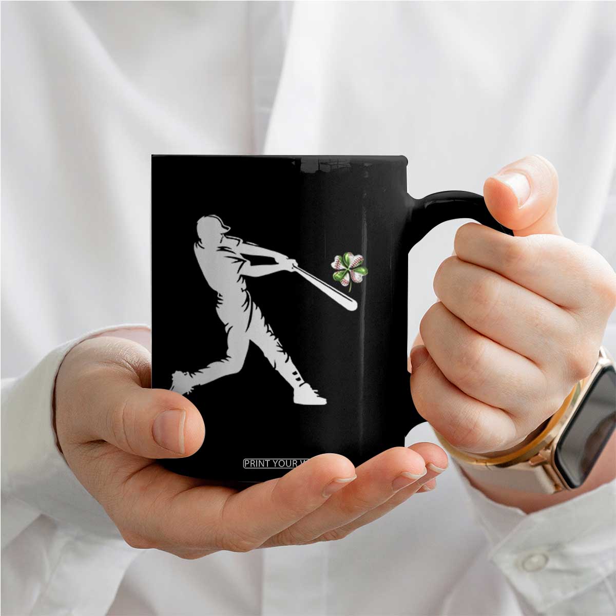 St Patricks Day Baseball Batter Coffee Mug Irish Sports Gift TS12 Print Your Wear