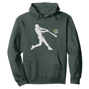 St Patricks Day Baseball Batter Hoodie Irish Sports Gift TS12 Dark Forest Green Print Your Wear