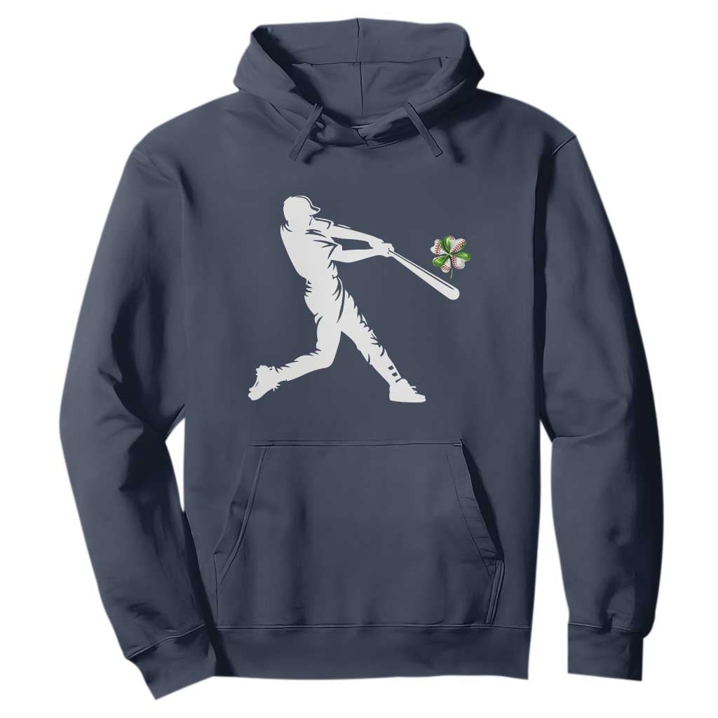 St Patricks Day Baseball Batter Hoodie Irish Sports Gift TS12 Navy Print Your Wear