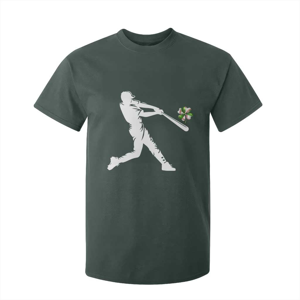 St Patricks Day Baseball Batter T Shirt For Kid Irish Sports Gift TS12 Dark Forest Green Print Your Wear