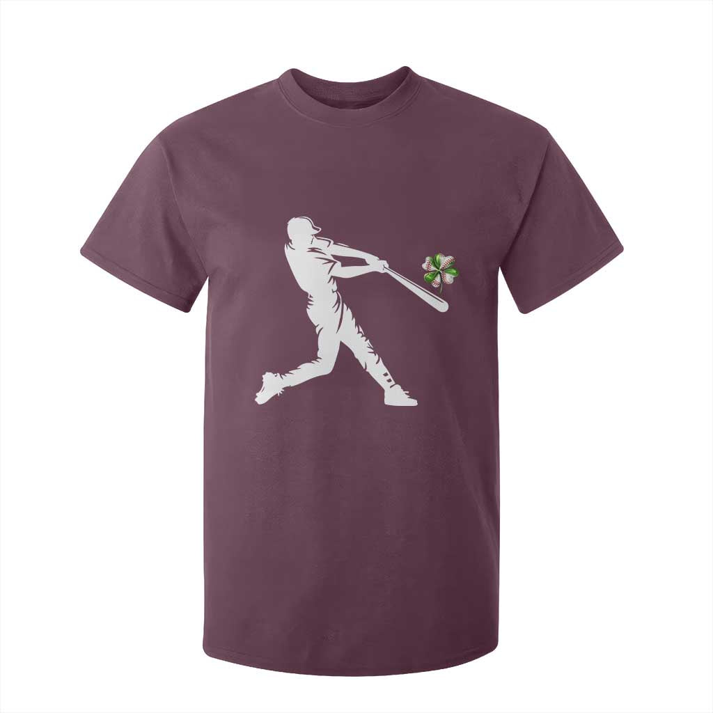 St Patricks Day Baseball Batter T Shirt For Kid Irish Sports Gift TS12 Maroon Print Your Wear