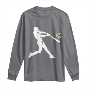 St Patricks Day Baseball Batter Long Sleeve Shirt Irish Sports Gift TS12 Charcoal Print Your Wear