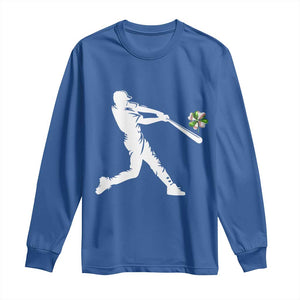 St Patricks Day Baseball Batter Long Sleeve Shirt Irish Sports Gift TS12 Royal Blue Print Your Wear