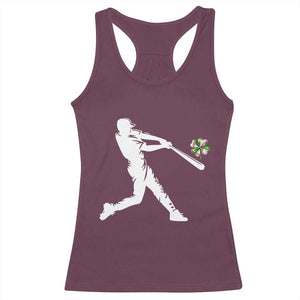 St Patricks Day Baseball Batter Racerback Tank Top Irish Sports Gift TS12 Maroon Print Your Wear