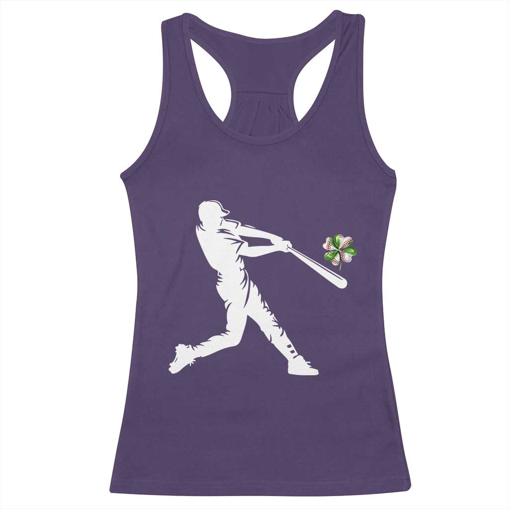 St Patricks Day Baseball Batter Racerback Tank Top Irish Sports Gift TS12 Purple Print Your Wear