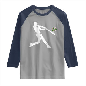 St Patricks Day Baseball Batter Raglan Shirt Irish Sports Gift TS12 Sport Gray Navy Print Your Wear